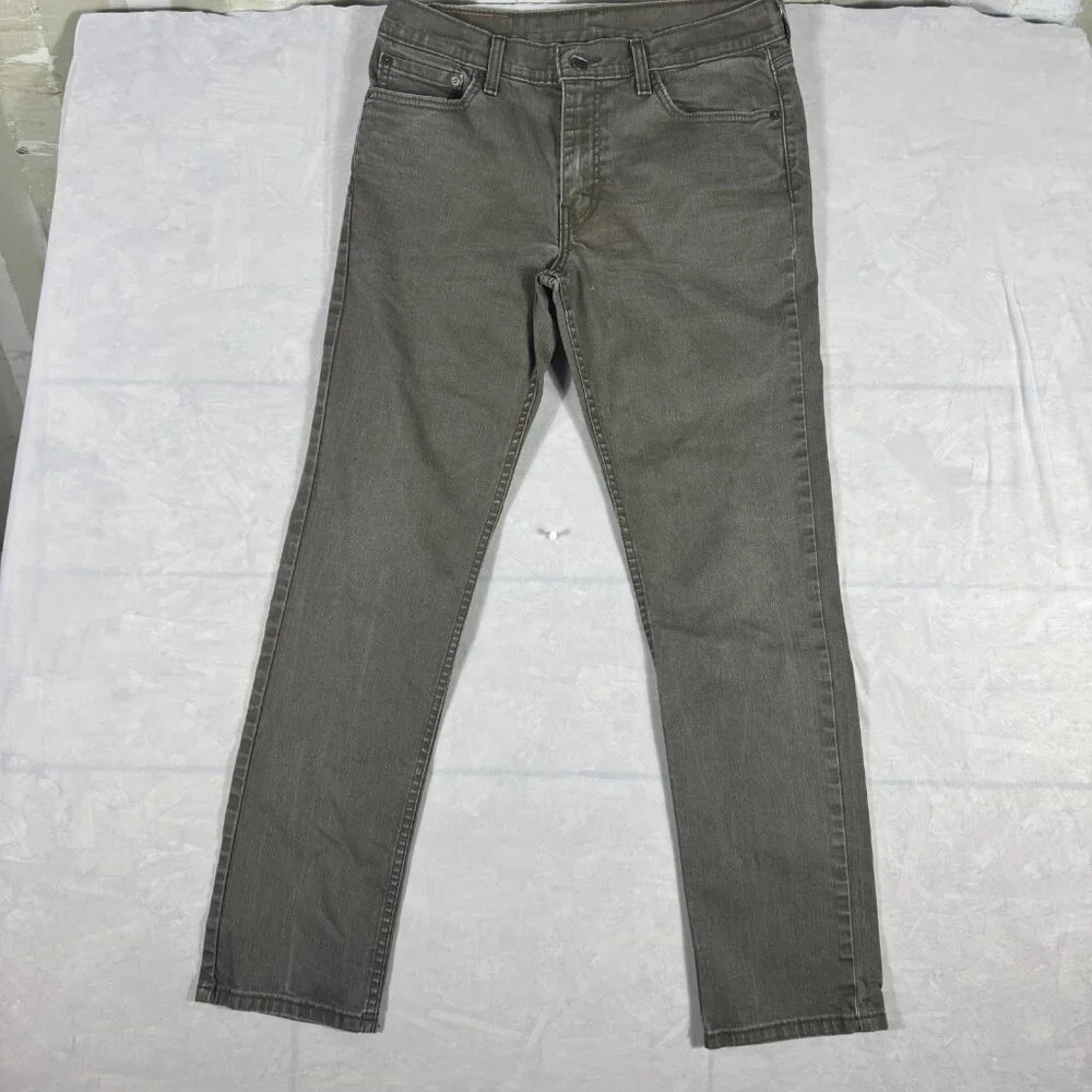 Levi's 511 Men's Straight Leg Jeans Charcoal Gray Denim Zip Fly 5-Pocket W33 L32